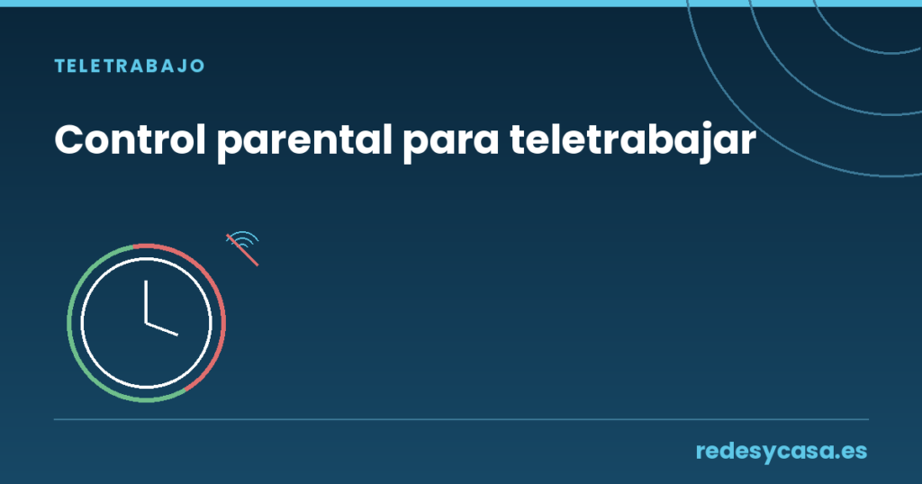 Control parental por horarios — reloj con franjas de acceso permitido y bloqueado