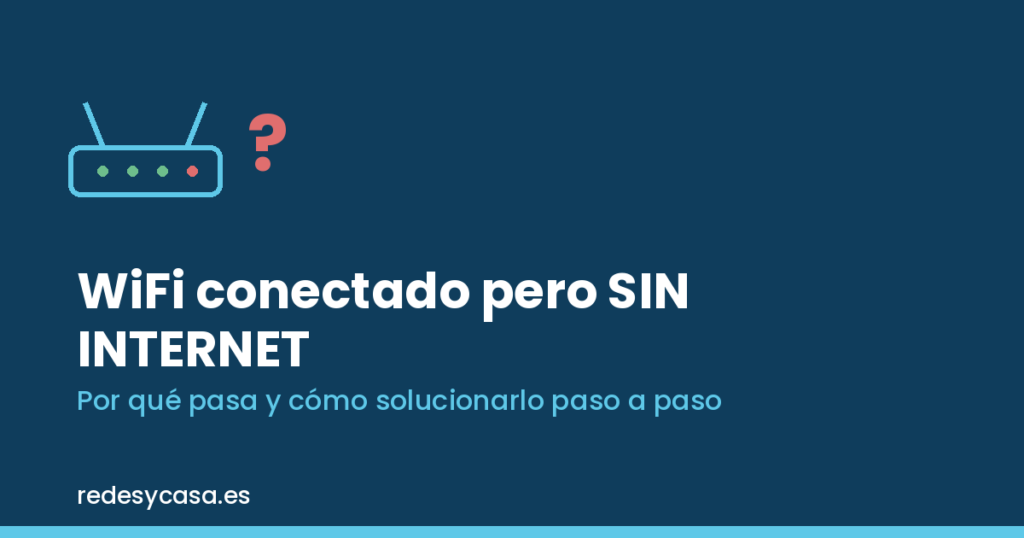 WiFi conectado pero sin internet — icono de router con signo de interrogación