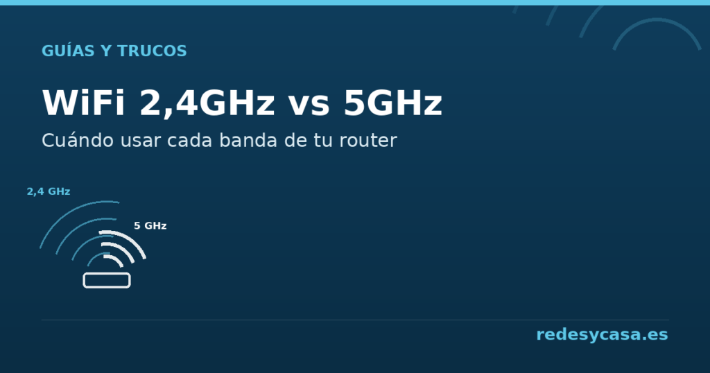 WiFi 2,4GHz vs 5GHz: cuándo usar cada banda - redesycasa.es