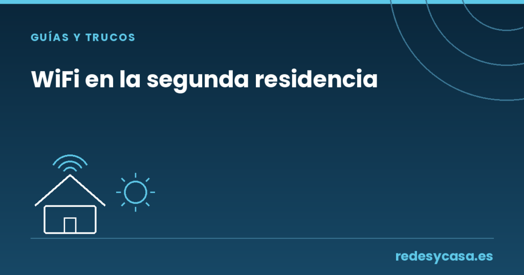 WiFi en la segunda residencia — icono de casa con WiFi y sol