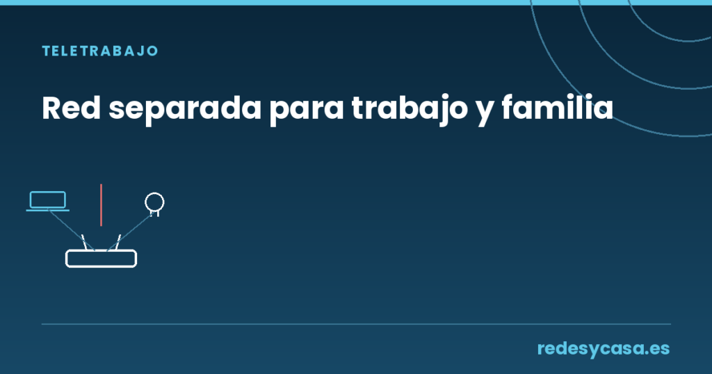 Red separada para trabajo y familia — router con dos redes aisladas